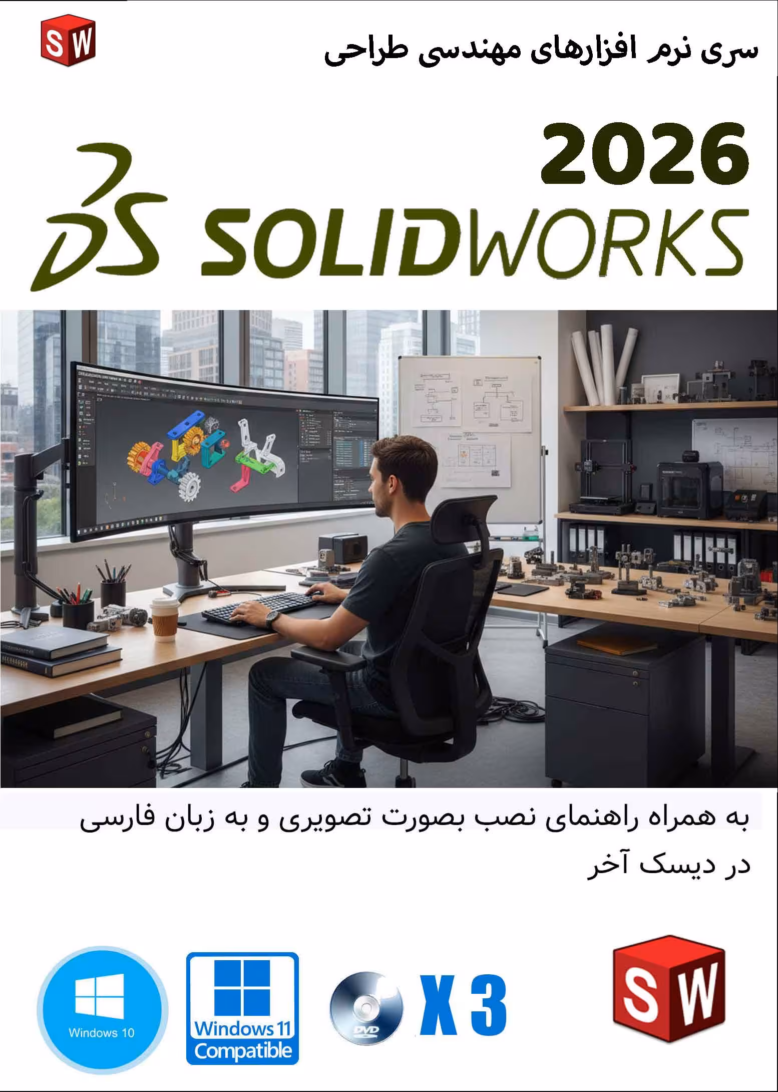 نرم افزار ویندوز Solidworks 2026 طراحی سازه های صنعتی