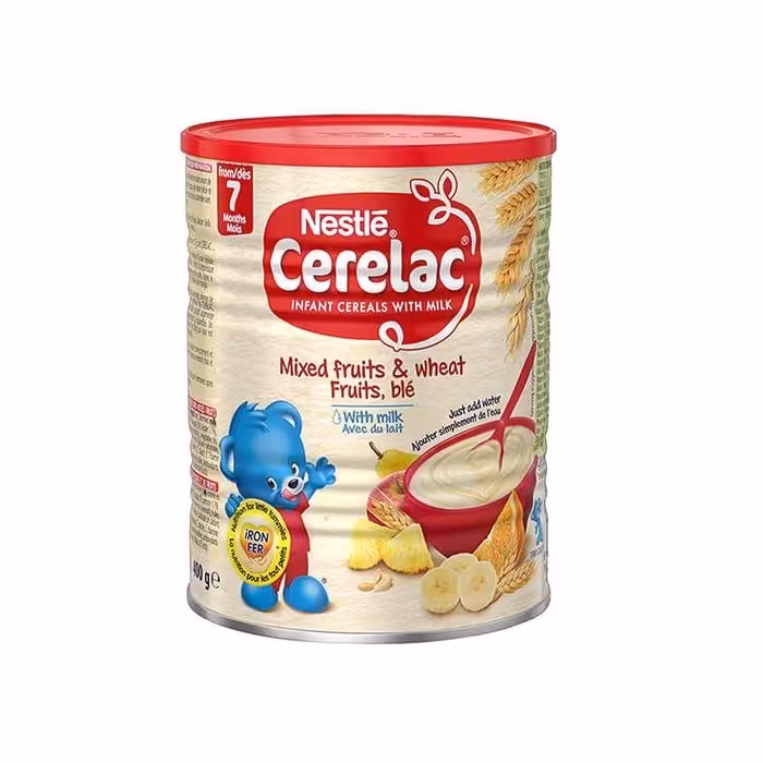 سرلاک نستله با طعم میوه و گندم با شیر Nestle