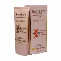 کرم ضد آفتاب کرم پودری و پرایمری SPF50 سان سیف مناسب انواع پوست حجم 40 میلی لیتر