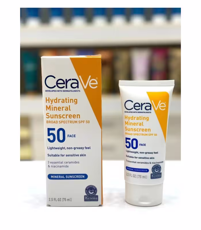 ضدآفتاب بدون رنگ فلوئید سراوی CeraVe با SPF50 مدل mineral