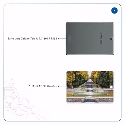 برچسب پوششی ماهوت مدل SHAHZADEH-Garden مناسب برای تبلت سامسونگ Galaxy Tab A 9.7 2015 T555