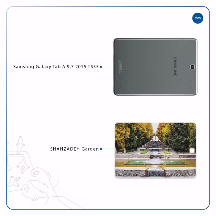 برچسب پوششی ماهوت مدل SHAHZADEH-Garden مناسب برای تبلت سامسونگ Galaxy Tab A 9.7 2015 T555