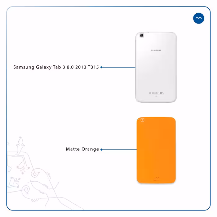 برچسب پوششی ماهوت مدل Matte-Orange مناسب برای تبلت سامسونگ Galaxy Tab 3 8.0 2013 T315
