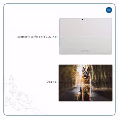 برچسب پوششی ماهوت مدل Dog-1 مناسب برای تبلت مایکروسافت Surface Pro 3 2014