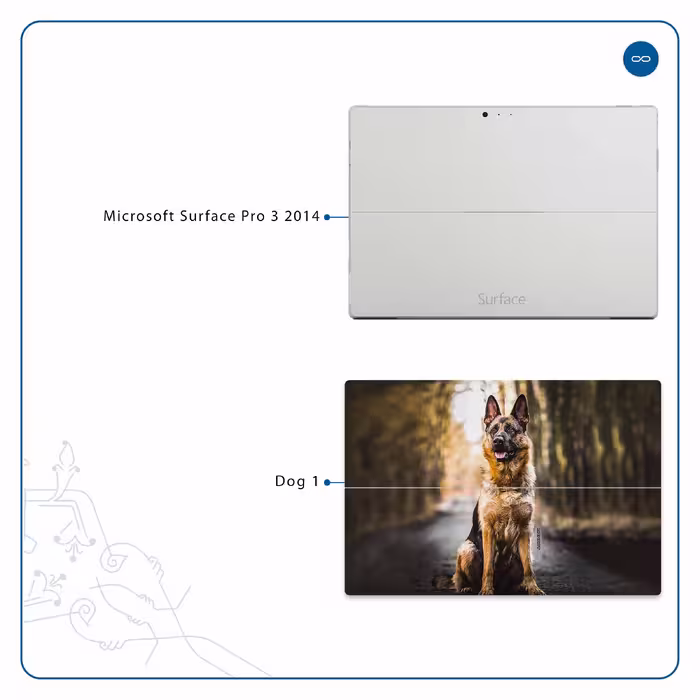 برچسب پوششی ماهوت مدل Dog-1 مناسب برای تبلت مایکروسافت Surface Pro 3 2014
