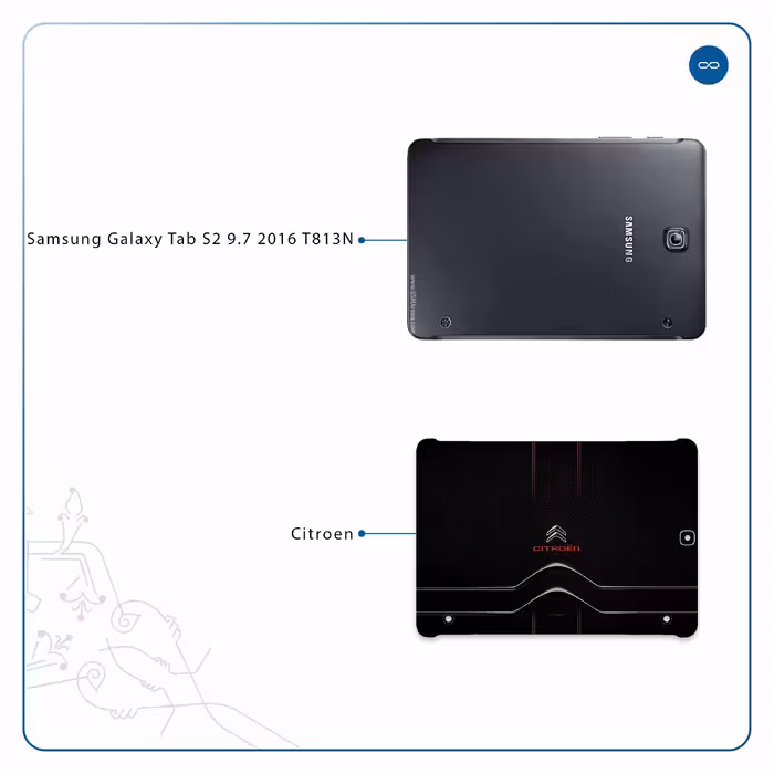 برچسب پوششی ماهوت مدل Citroen مناسب برای تبلت سامسونگ Galaxy Tab S2 9.7 2016 T813N