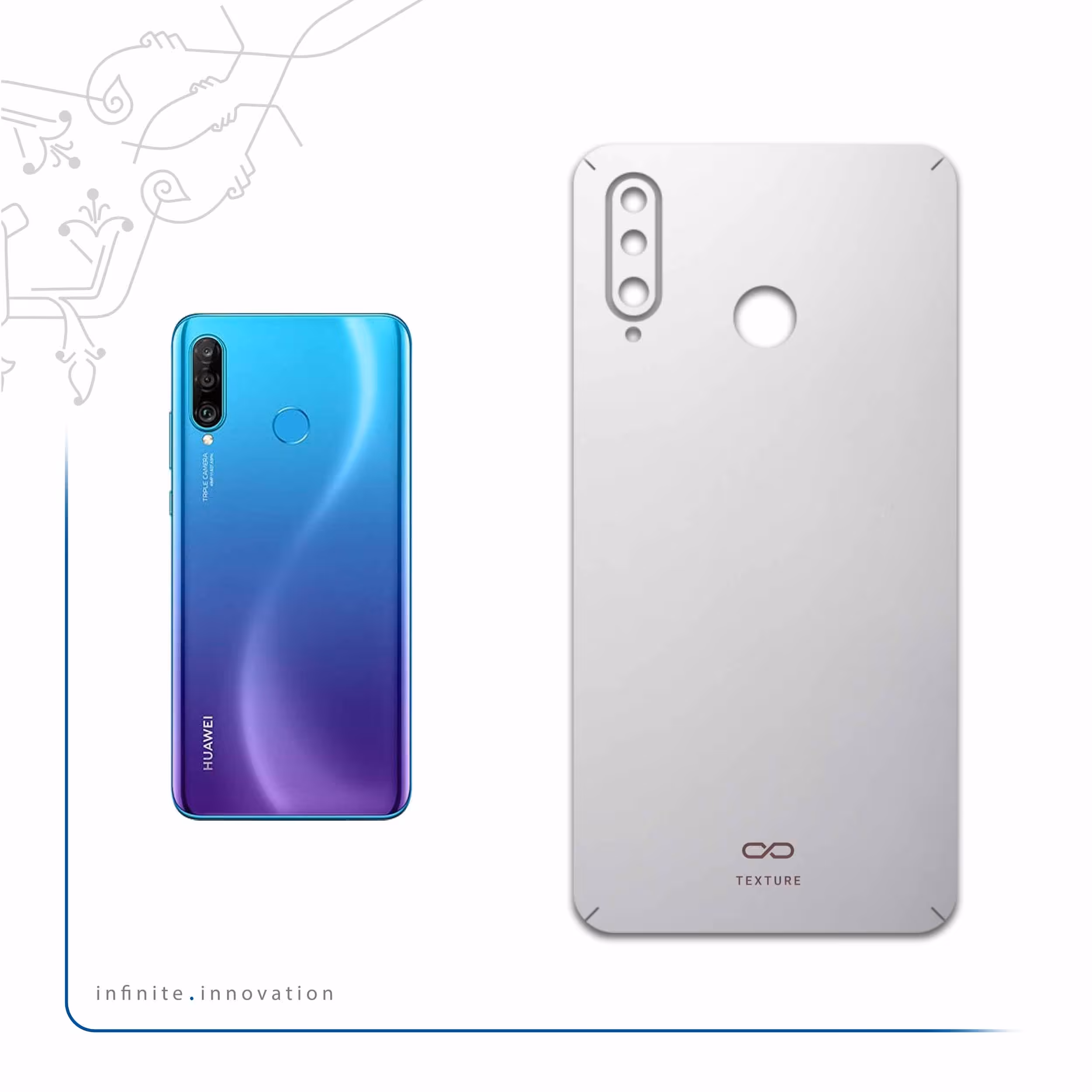 برچسب پوششی ماهوت مدل Matte-White مناسب برای گوشی موبایل هوآوی P30 Lite 