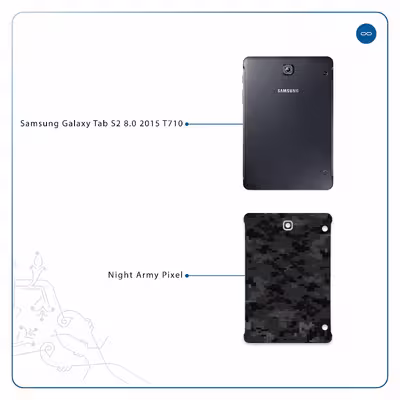 برچسب پوششی ماهوت مدل Night-Army-Pixel مناسب برای تبلت سامسونگ Galaxy Tab S2 8.0 2015 T710