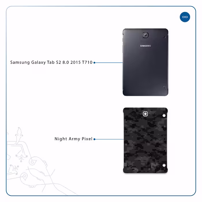 برچسب پوششی ماهوت مدل Night-Army-Pixel مناسب برای تبلت سامسونگ Galaxy Tab S2 8.0 2015 T710