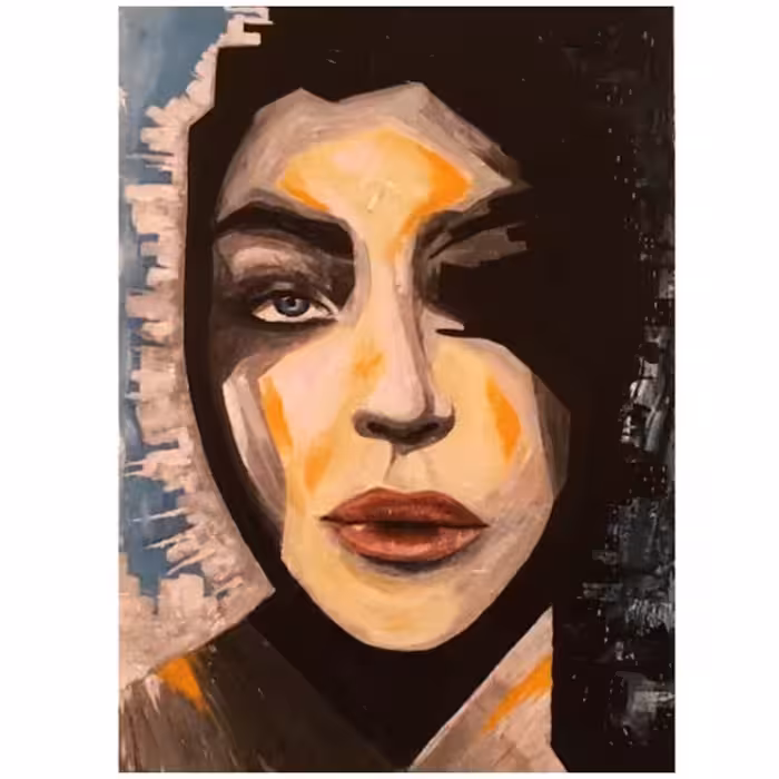 تابلو نقاشی اکریلیک طرح چهره کد 01