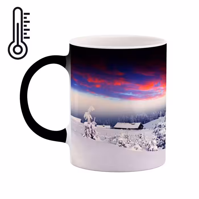 ماگ حرارتی کاکتی طرح منظره برفی مدل mgh15033