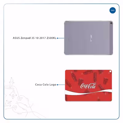 برچسب پوششی ماهوت مدل Coca-Cola-Logo مناسب برای تبلت ایسوس Zenpad 3S 10 2017 Z500KL