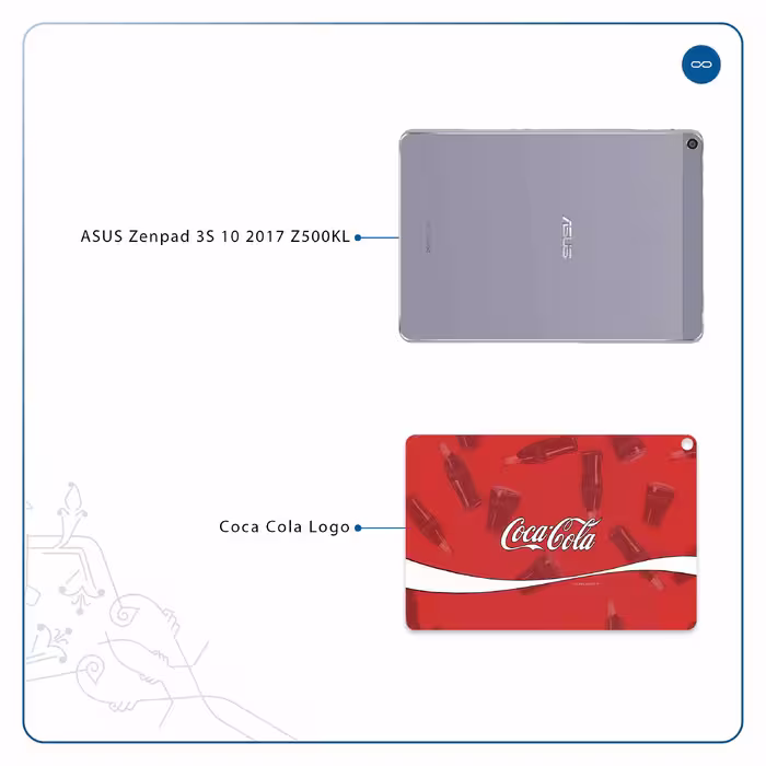 برچسب پوششی ماهوت مدل Coca-Cola-Logo مناسب برای تبلت ایسوس Zenpad 3S 10 2017 Z500KL