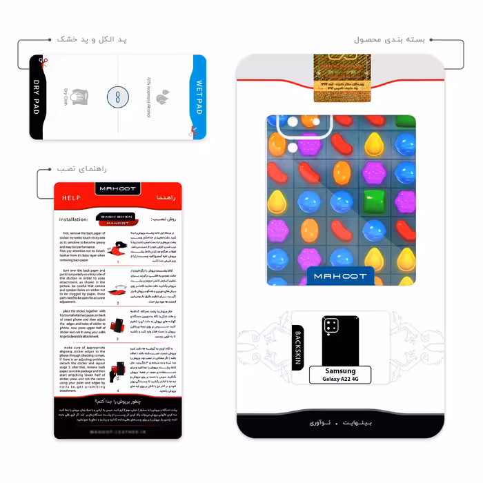 برچسب پوششی ماهوت مدل Candy Crush Game Series مناسب برای گوشی موبایل سامسونگ Galaxy A22 4G