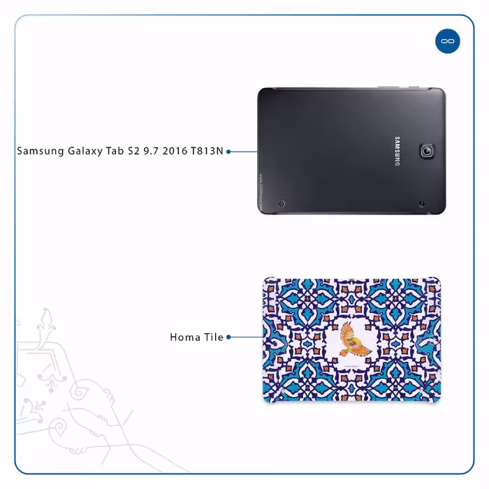 برچسب پوششی ماهوت مدل Homa Tile مناسب برای تبلت سامسونگ Galaxy Tab S2 9.7 2016 T813N