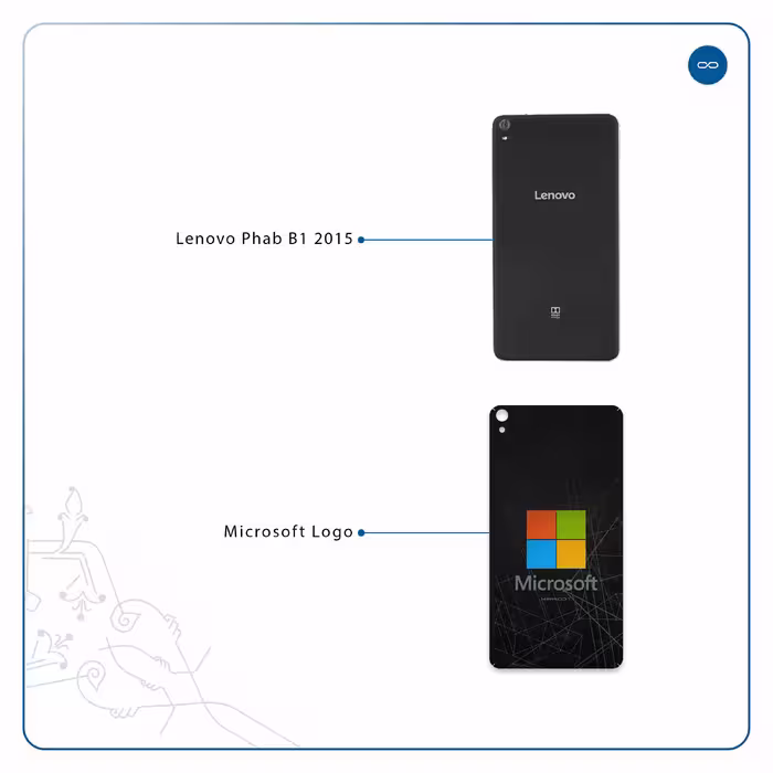 برچسب پوششی ماهوت مدل Microsoft-Logo مناسب برای تبلت لنوو Phab B1 2015