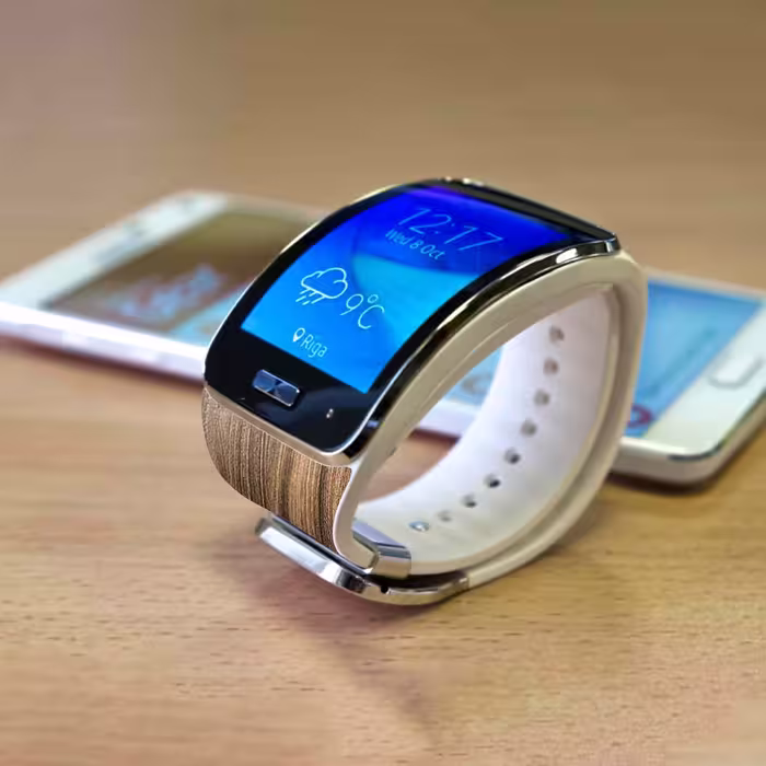 برچسب ماهوت طرح Light_Walnut_Wood مناسب برای ساعت هوشمند سامسونگ Galaxy Gear S