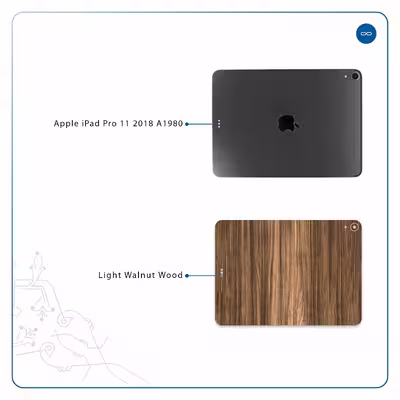 برچسب پوششی ماهوت مدل Light Walnut Wood مناسب برای تبلت اپل iPad Pro 11 2018 A1980