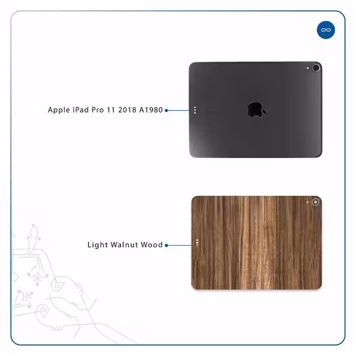 برچسب پوششی ماهوت مدل Light Walnut Wood مناسب برای تبلت اپل iPad Pro 11 2018 A1980