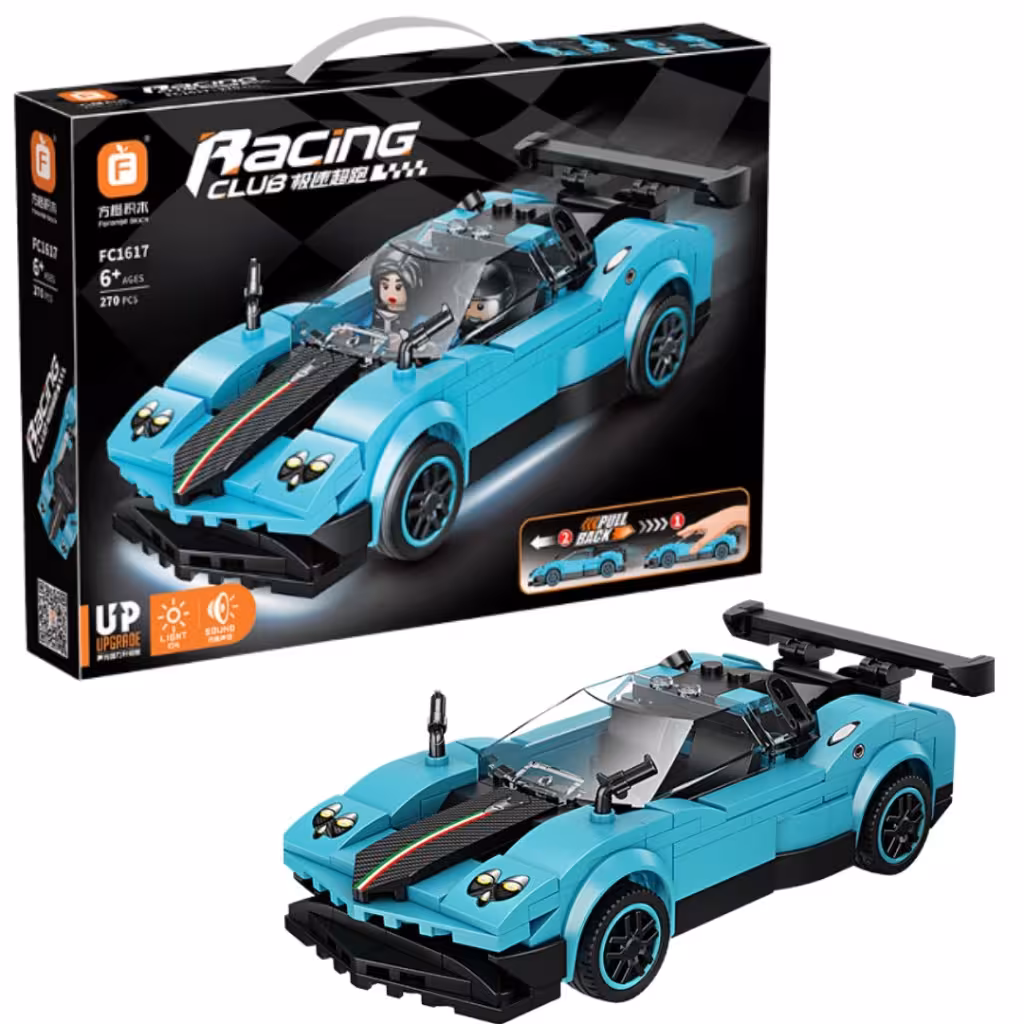 لگو ساختنی مدل ماشین پلکانی عقب کش موزیکال و چراغدار کد Fc1617