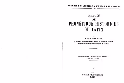 خرید و دانلود نسخه کامل کتاب Précis de phonétique historique du latin