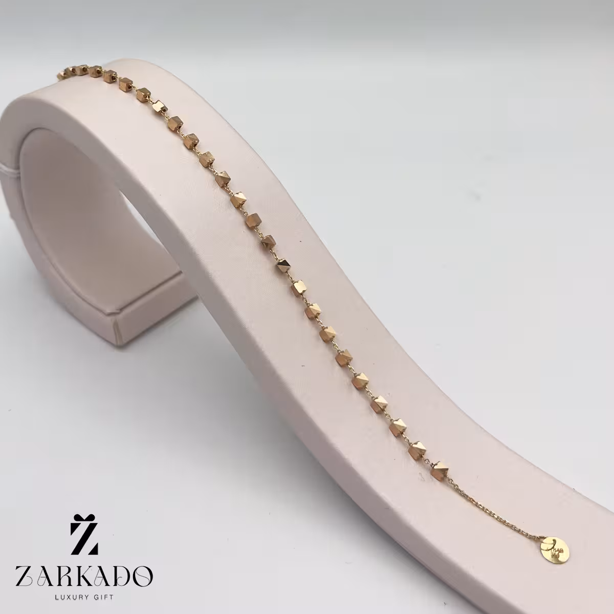 دستبند طلا مکعبی رزگلد کد B1199