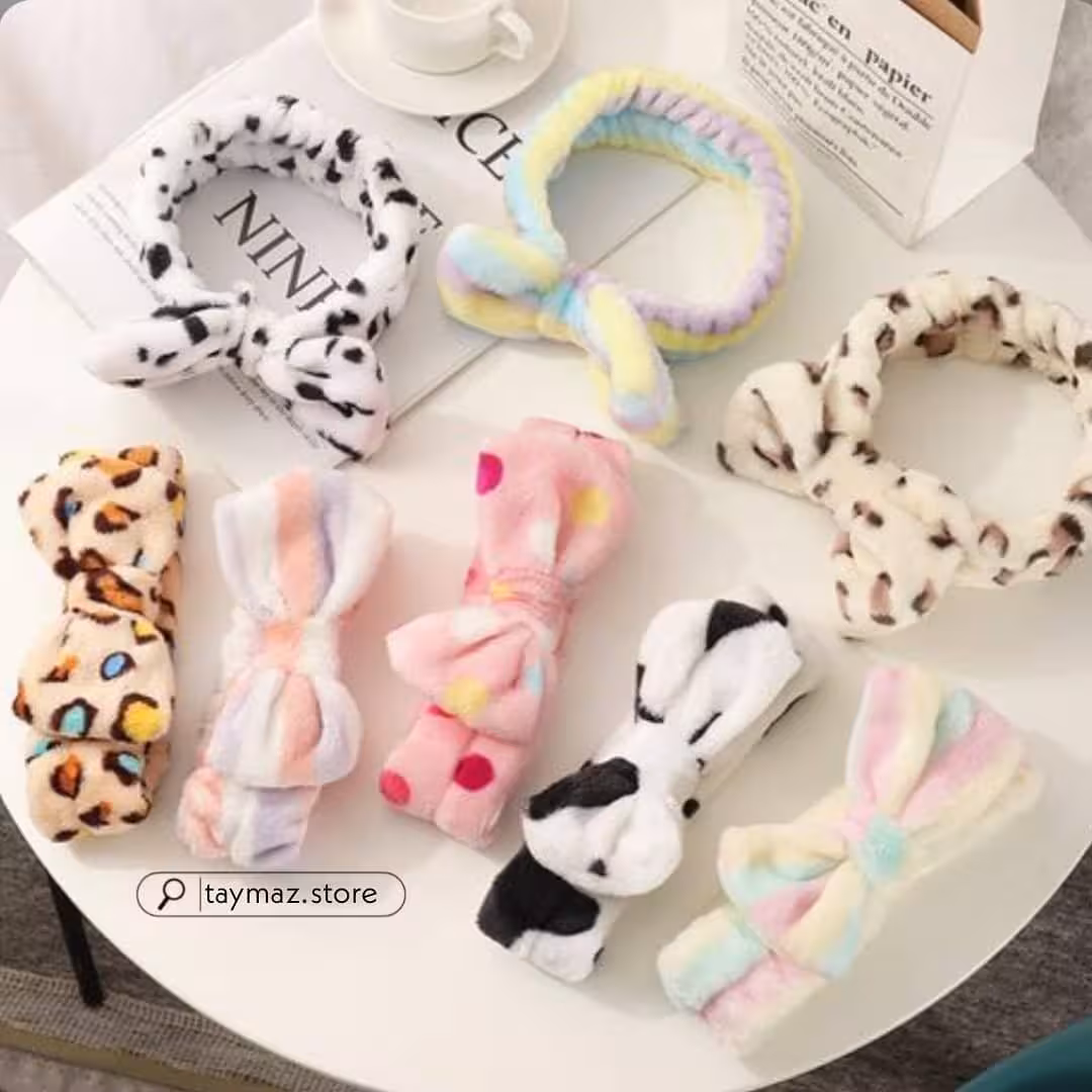 هدبند حوله ای فانتزی مناسب اصلاح و آرایش