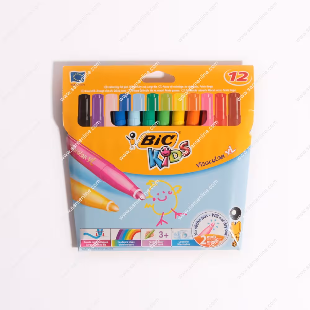 ماژیک 12 رنگ جامبو بیک KIDS مدل COLOR XL VISA