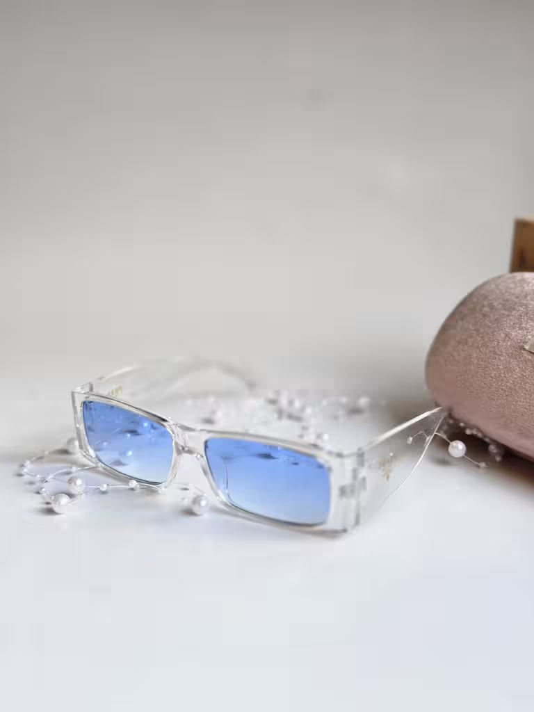 عینک آفتابی برند پرادا زنانه دخترانه لوکس آبی یخی یووی 400