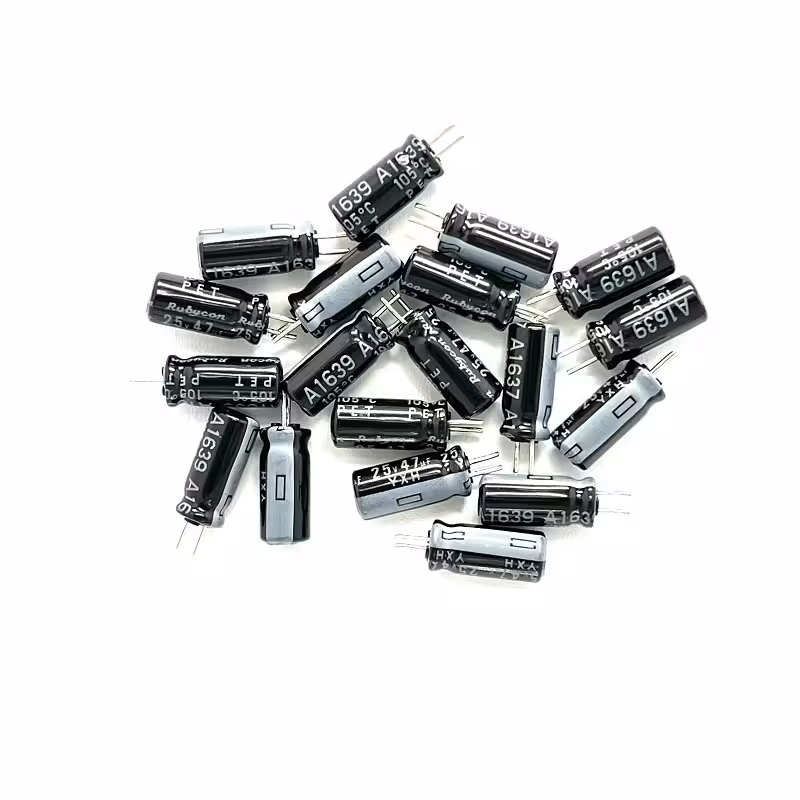 خازن 47 میکروفاراد 25 ولت ژاپنی Rubycon