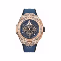 ساعت مچی هابلوت مردانه مدل Sang Bleu II King Gold Blue Pave