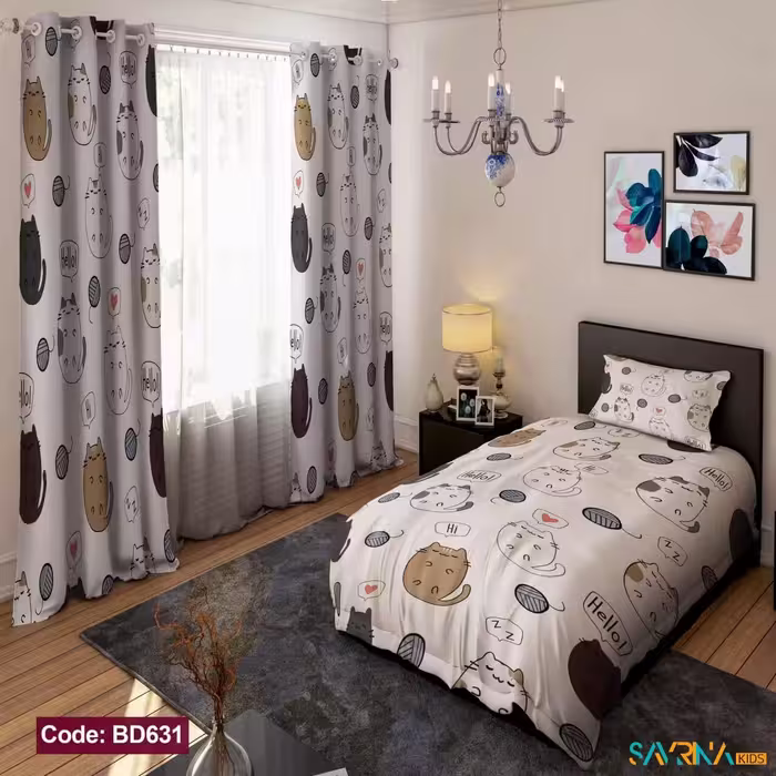 ست اتاق خواب طرح گربه کد BD631