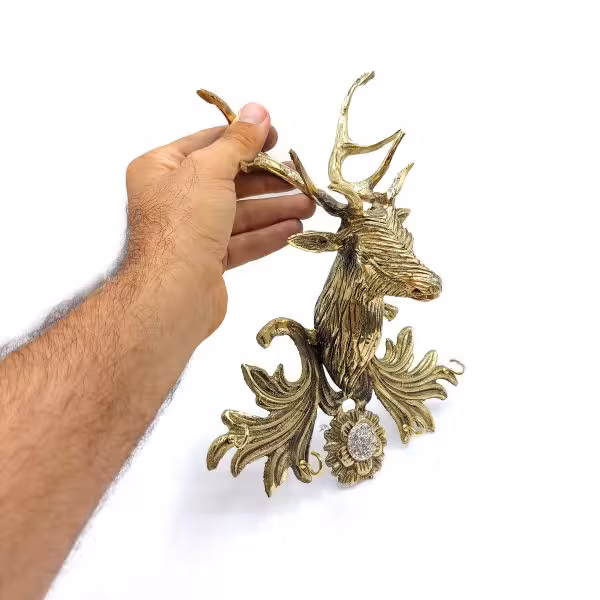 جاکلیدی دیواری برنجی طرح گوزن کد 220067