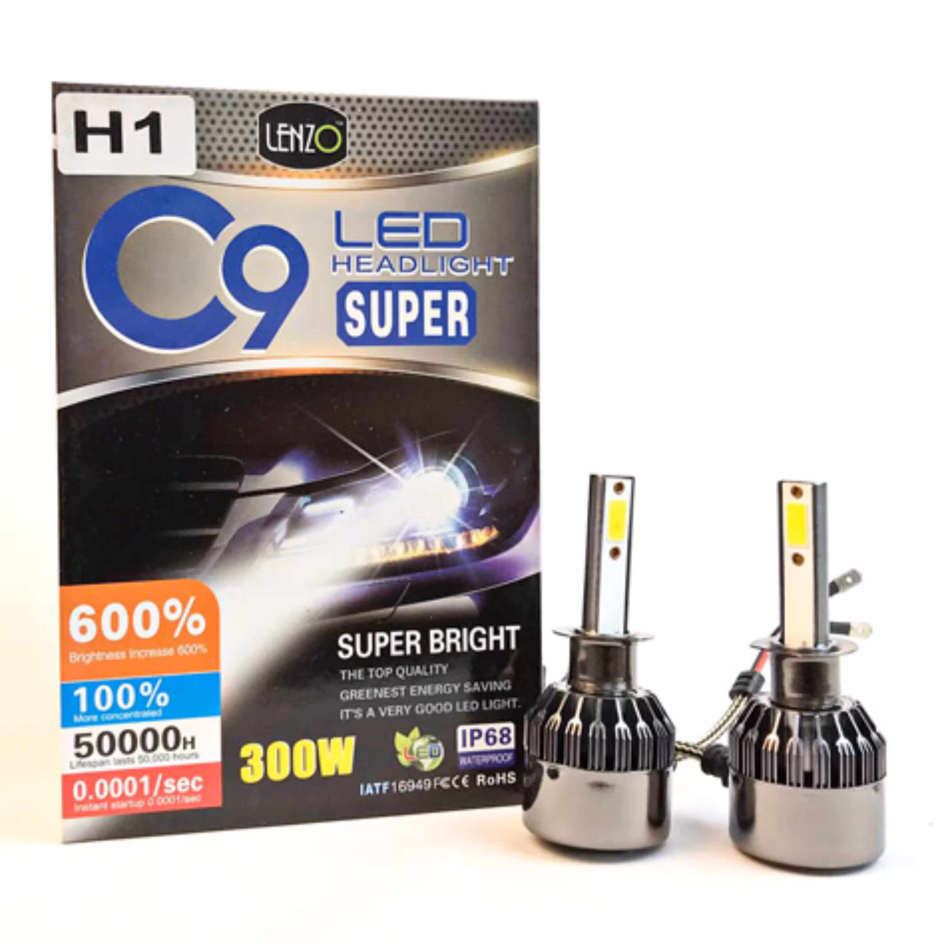 هدلایت دوطرفه C9  بسته دوعددی 300W  پایه H3