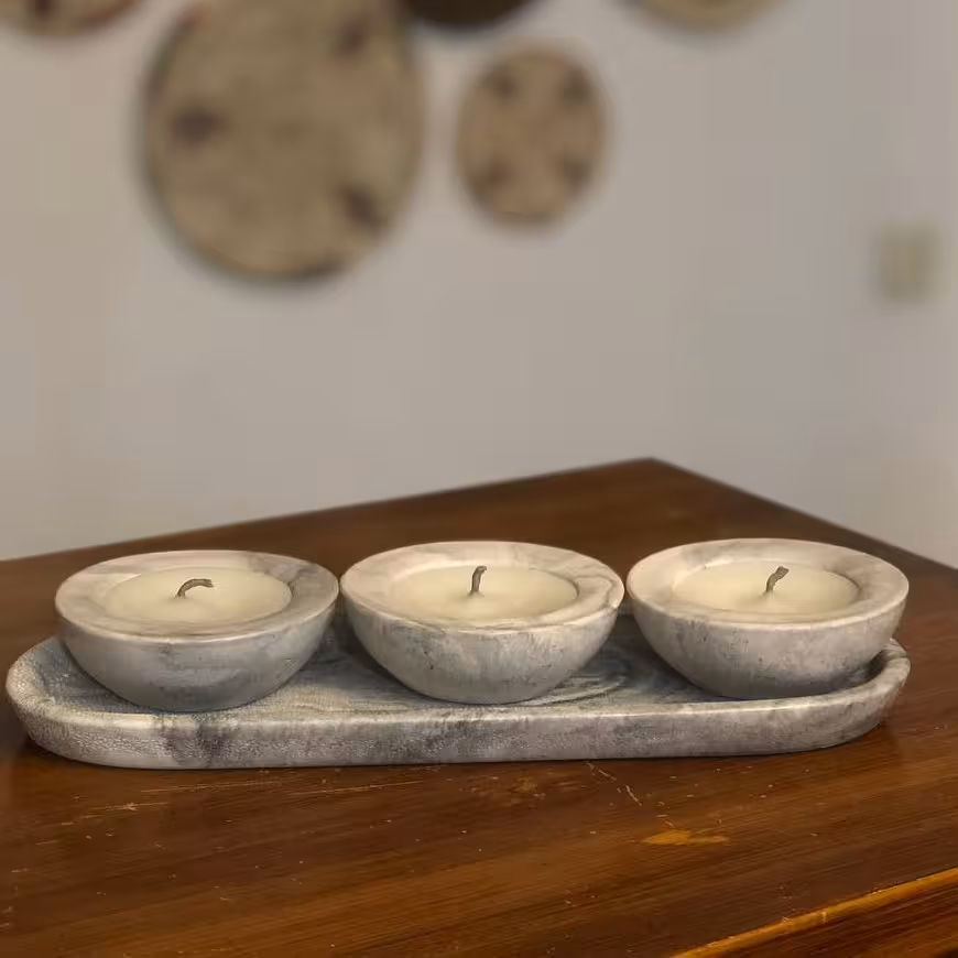 شمع معطر و سینی