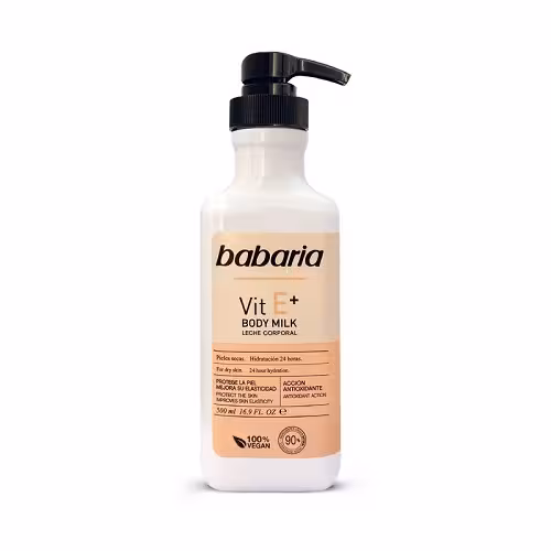 شیر بدن باباریا مدل وگان حاوی ویتامین E حجم 500 میلی لیتر