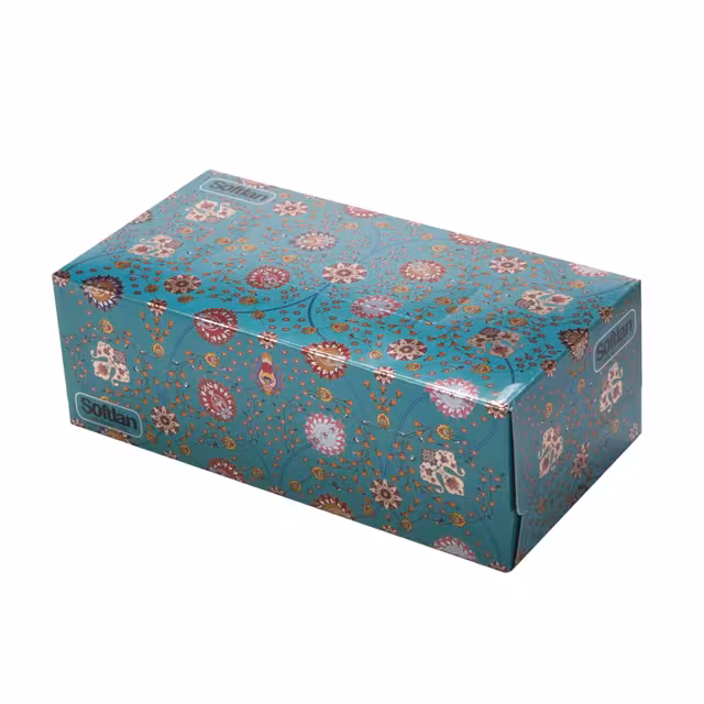 دستمال کاغذی جعبه ای طرح شاه عباسی سافتلن 150 برگ دولا
