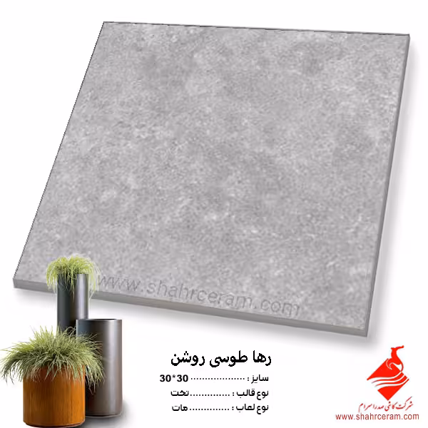 سرامیک رها طوسی روشن 30*30 صدرا سرام