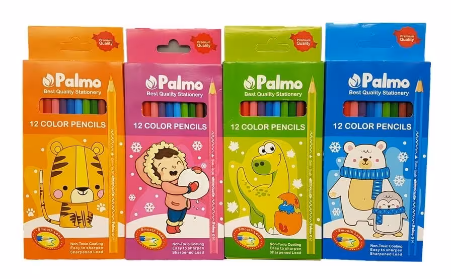مداد رنگی 12 رنگ جلد مقوایی پالمو