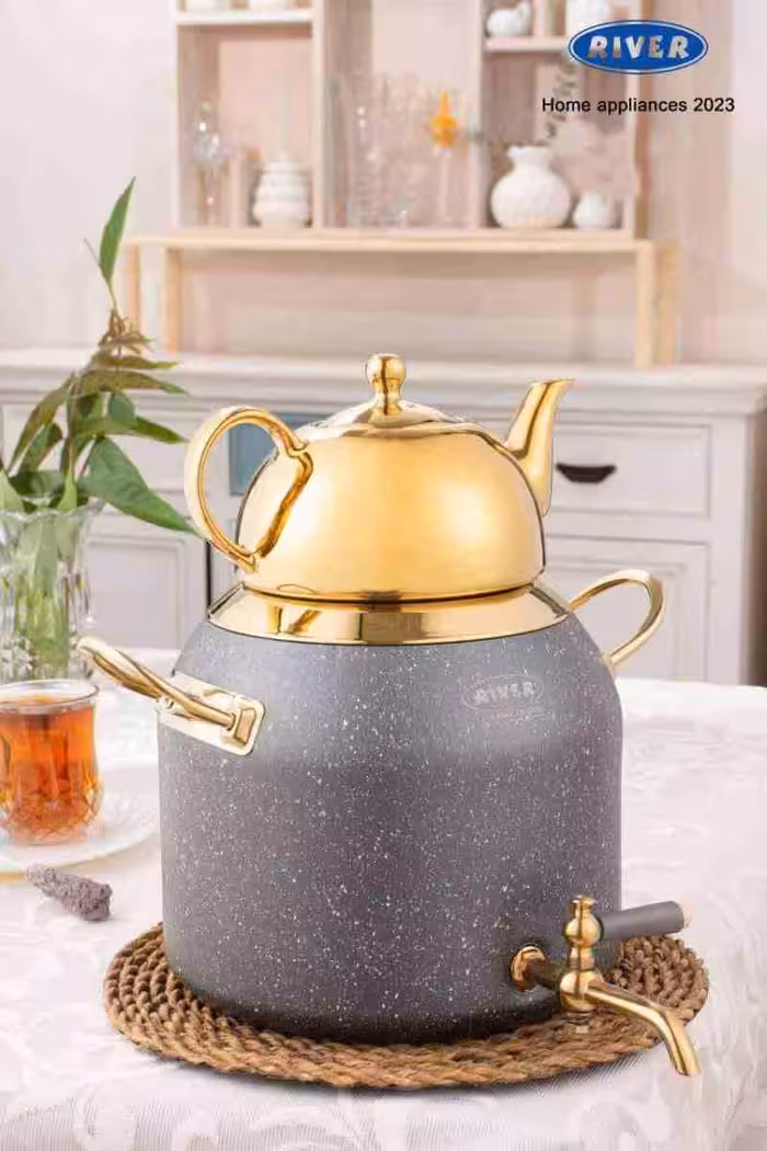 کتری و قوری 6 لیتر گرانیت ریور RIVER طوسی کد 5841