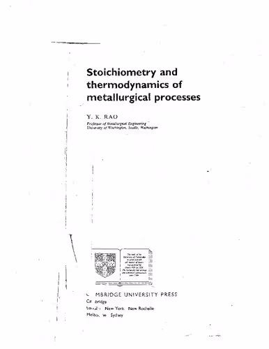 خرید و دانلود نسخه کامل کتاب Stoichiometry and Thermodynamics of Metallurgical Processes