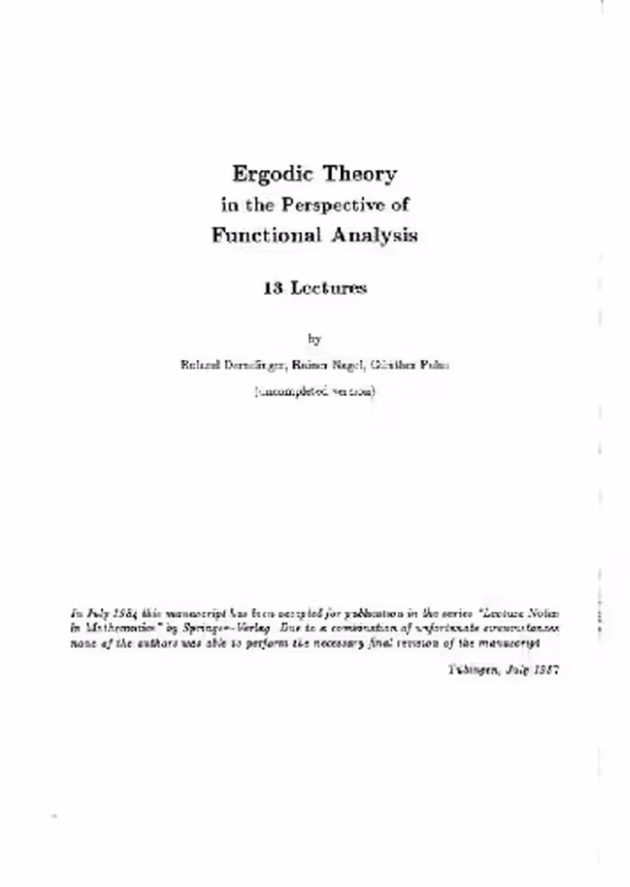 خرید و دانلود نسخه کامل کتاب Ergodic theory in the perspective of functional analysis