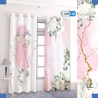 پرده تصویری طرح برگ و گل برند پرنا
