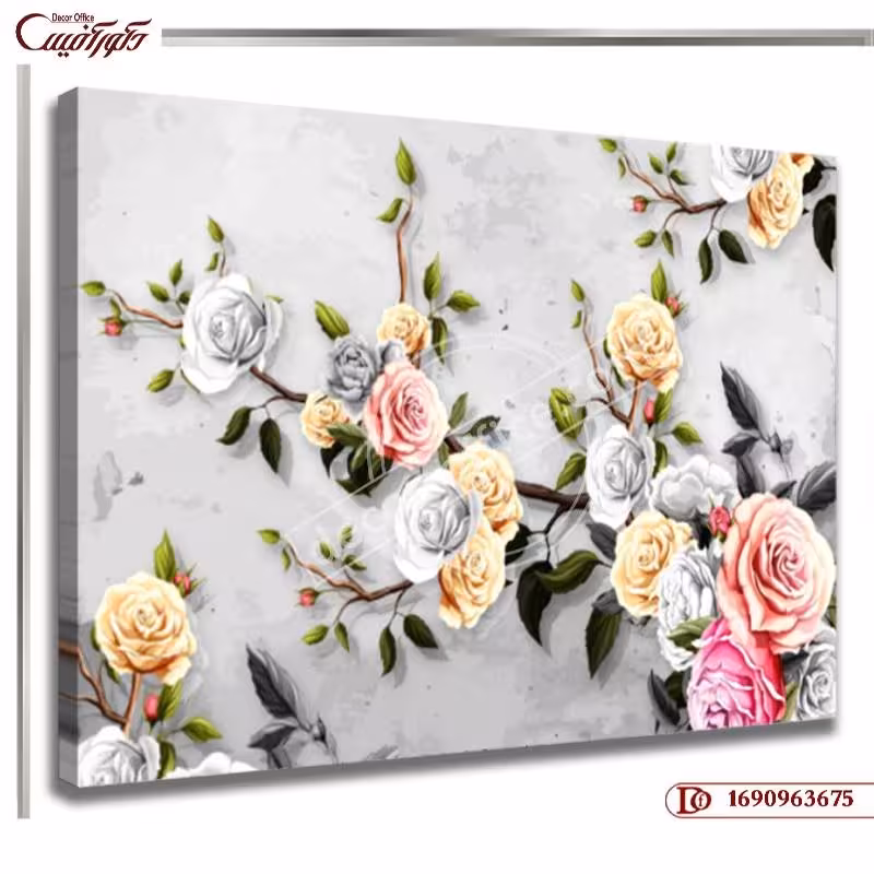 تابلو دیواری گل سه بعدی R3675