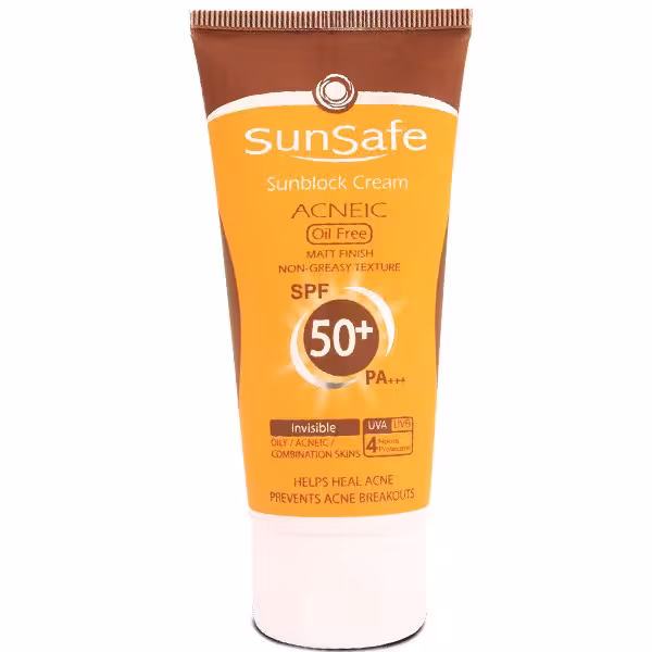 سان سیف-ضدافتاب فاقد چربیspf50 بی رنگ