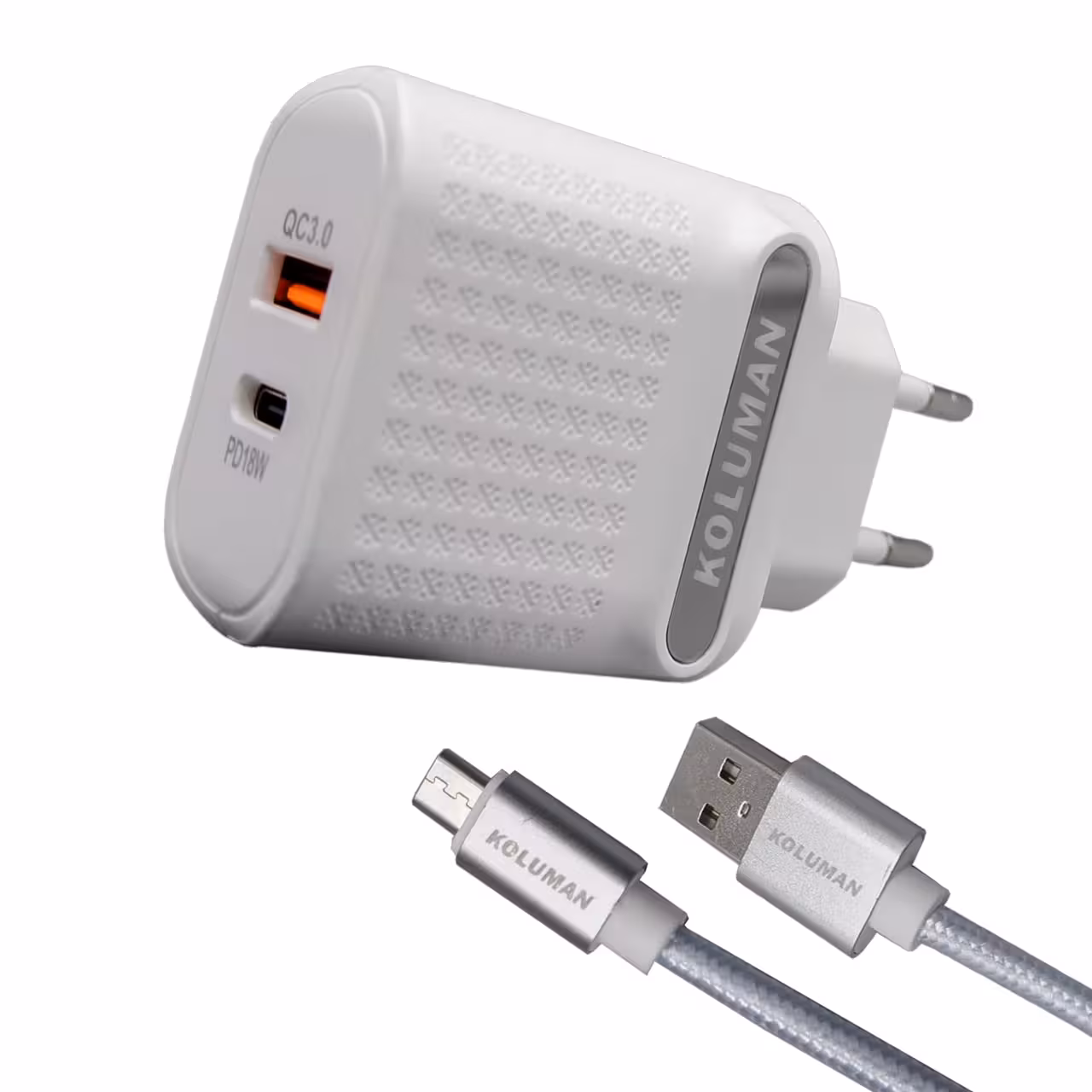 شارژر دیواری کلومن مدل KC-H110 به‌ همراه کابل تبدیل اندروید