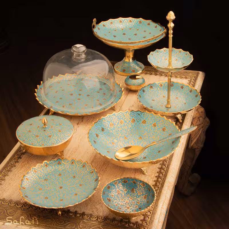 ست پذیرایی برنجی میناکاری کد 431