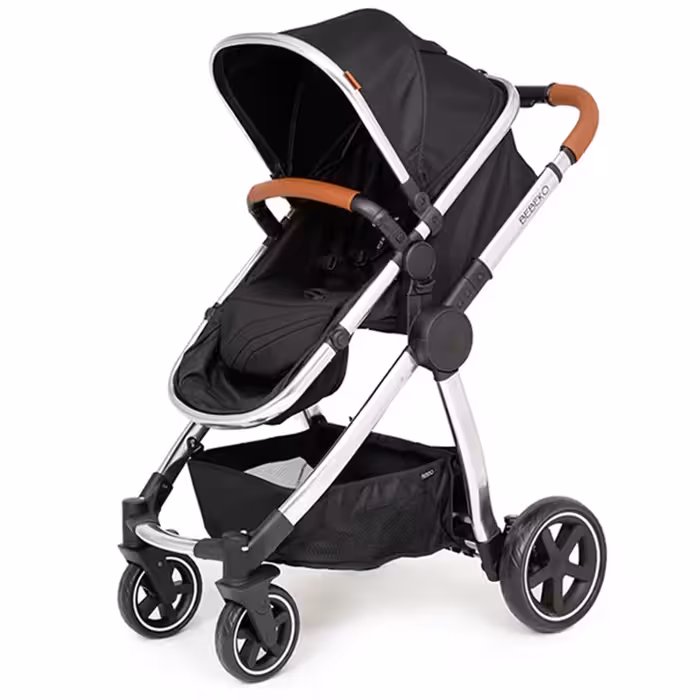 سرویس کالسکه دو‌تکه ببکو Bebeko کروم و مشکی مدل Diamond