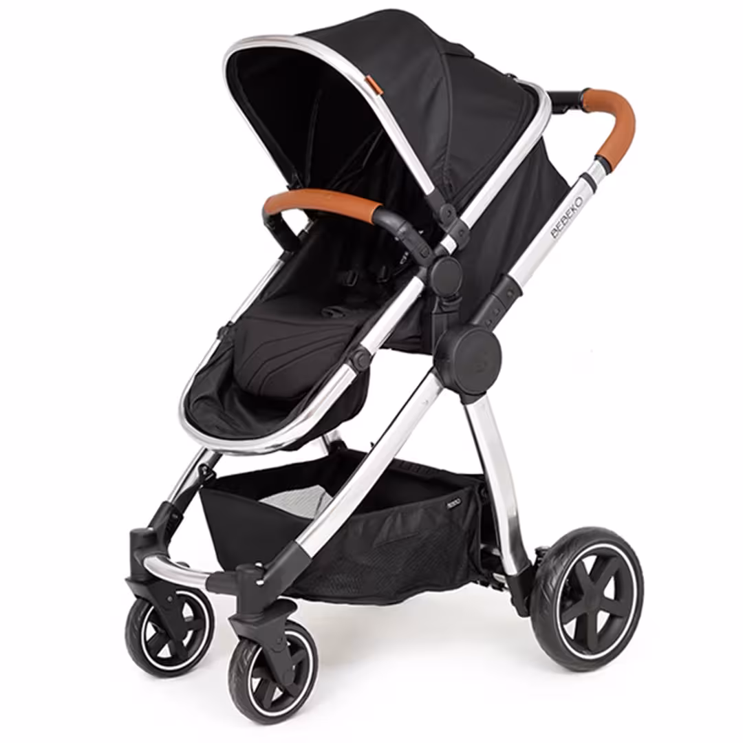 سرویس کالسکه دو‌تکه ببکو Bebeko کروم و مشکی مدل Diamond