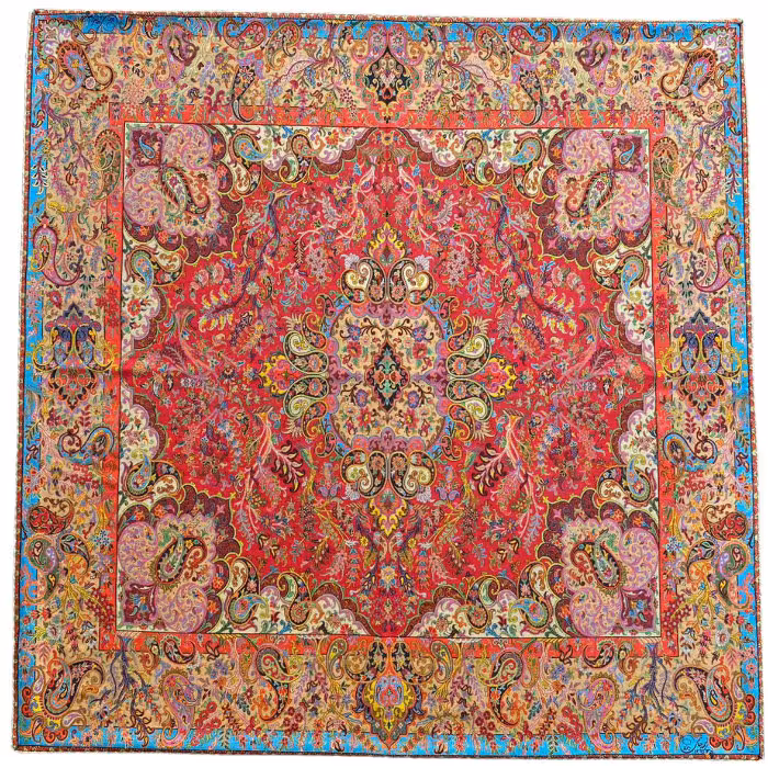 رومیزی مربع ترمه ابریشم کد TRM177